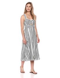 BCBGMAXAZRIA Stripe Cutout Midi Dress at Amazon